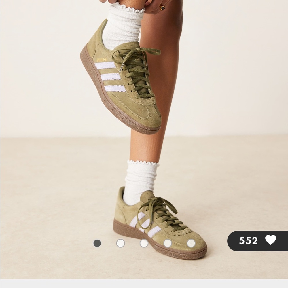 Adidas Green and White Sneakers with Chunky Sole